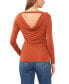 Фото #2 товара Women's Long Sleeve Cowl with Cross Strap Top