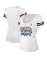ფოტო #1 პროდუქტის Women's Threads White Colorado Avalanche 2022 Stanley Cup Champions Striped V-Neck T-shirt