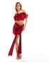 Фото #1 товара Kaiia oversized bow sash mini skirt co-ord in red