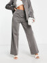 Фото #7 товара NA-KD relaxed flowy trousers in liquid silver co-ord