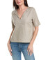 Фото #1 товара James Perse Split Front Linen Top Women's Grey 0