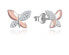 Фото #1 товара Серебряные двухцветные серьги бабочки AGUP2614