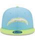 Фото #2 товара Men's Light Blue, Neon Green Los Angeles Chargers Two-Tone Color Pack 9FIFTY Snapback Hat