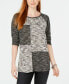 Style & Co Women's Patchwork Sweatshirt Black Ivory M