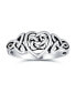 ფოტო #2 პროდუქტის Dainty Best Friends Irish Celtic Love Knots BFF Infinity Heart Promise Ring 1MM Band For Teen Women Oxidized .925 Sterling Silver