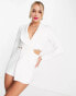 Фото #4 товара Lavish Alice cut out detail blazer dress with pearl trim in white