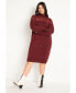 Фото #2 товара Plus Size Sweater Dress With Sheer Panel