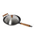 Фото #7 товара Professional Series 14" Carbon Steel Nonstick Wok Set with Lid and Maple Handles, 10 Pieces