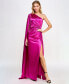 Фото #4 товара Juniors' One-Shoulder Flyaway Gown, Created for Macy's