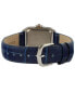 Women's Watch 36mm Square Tank Shape Blue Leather Strap Watch
