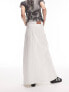 Topshop low slung denim maxi skirt in white