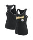 Women's Black Pittsburgh Steelers Wordmark Logo Racerback Scoop Neck Tank Top