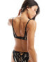 Фото #4 товара KBX plunge non-padded underwired mesh bra in leopard print