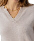 Фото #4 товара Women's Chill Vibes Cotton V-Neck Pullover Sweater