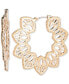 ფოტო #1 პროდუქტის Gold-Tone Filigree Clicktop Medium Hoop Earrings, 1.75"