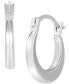 Фото #3 товара Серьги Macy's Flat Huggie Extra Small Hoop