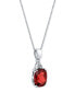 Rhodolite Garnet (3-1/2 ct. t.w.) & Diamond Accent Oval 18" Pendant Necklace in Sterling Silver