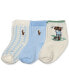 Фото #1 товара Носки для малышей Polo Ralph Lauren 3-Pack. Медвежьи носочки Magnolia Grove