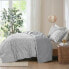 Фото #2 товара 3pc Full/Queen Reese Organic Cotton Oversized Duvet Cover Set Gray - Clean