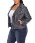 ფოტო #5 პროდუქტის Plus Size Faux Leather Jacket