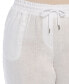 ფოტო #3 პროდუქტის Plus Size Wide Leg Drawstring Linen Pants