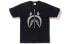 BAPE Shark Face Print T-shirt 闪光鲨鱼脸印花短袖T恤 男款 黑色 / Футболка BAPE Shark Face 1G30-110-63 XL - фото #1