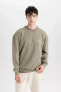 Erkek Sweatshirt Haki C1665ax/kh262