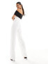 Фото #3 товара Vesper bandeau contrast wide leg jumpsuit in monochrome