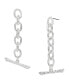 Silver Chain Toggle Bar Drop Earrings