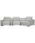 Фото #5 товара Jenneth 4Pc Leather Cuddler Sectional with 2 Power Recliners, Created for Macy's