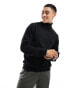 ASOS DESIGN knitted midweight roll neck jumper in black