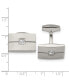 Stainless Steel Polished Cubic Zirconia Rectangle Cufflinks