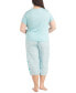 Plus Size 2-Pc. Coastal Life Cropped Pajamas Set