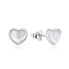 Silver heart earrings with mother-of-pearl AGUP2355L