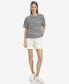 ფოტო #4 პროდუქტის Women's Heritage Striped Short Sleeve Boxy Knit Pullover