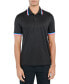 Men's Slim-Fit Stretch Tipped Black Solid Polo