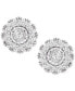 ფოტო #3 პროდუქტის Diamond Flower Stud Earrings (1/2 ct. tw) in 14k White Gold, Created for Macy's