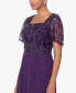 Women's Bead Embellished Short Sleeve Gown