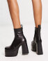 Фото #4 товара ASOS DESIGN Erika premium leather platform boots in black