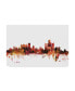 Фото #1 товара Michael Tompsett Detroit Michigan Skyline Red Canvas Art - 15" x 20"
