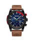 ფოტო #1 პროდუქტის Men's Sherbrook Tan Leather Strap Watch 46mm