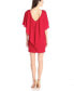 Calvin Klein Women's Red Straight Dress with Cascade Sleeve Sz 4 $134