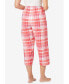 ფოტო #2 პროდუქტის Plus Size Woven Sleep Capri Pant