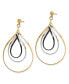 Stainless Steel Black and Yellow plated Twisted Dangle Earrings