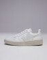 VEJA V-10 trainer in extra white black sahara chromefree leather