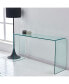 Glass Console Table, Transparent Tempered Glass Console Table With Rounded Edges Desks, Sofa