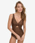Фото #1 товара Women's Shirred Keyhole Detail One-Piece Swimsuit