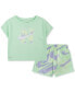 Фото #1 товара Toddler Girls 2-Pc. Prep In Your Step Tee & Tempo Shorts Set