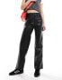 Фото #10 товара Hollister faux leather dad trouser in black