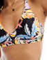 Superdry Cross back triangle bikini top in orange tropic Tropenmuster in Orange, 40 - фото #2